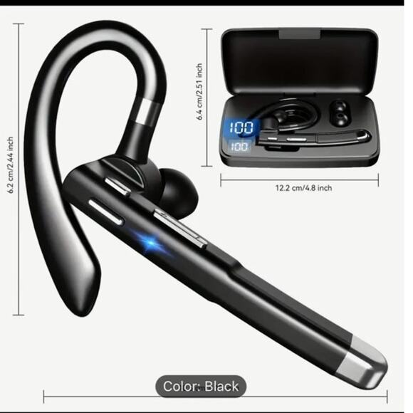 NWT ~ Wireless Headset ~ Siri ~ Mute~ Long Battery Life~ Bluetooth ~Noise Cancel - Picture 2 of 11